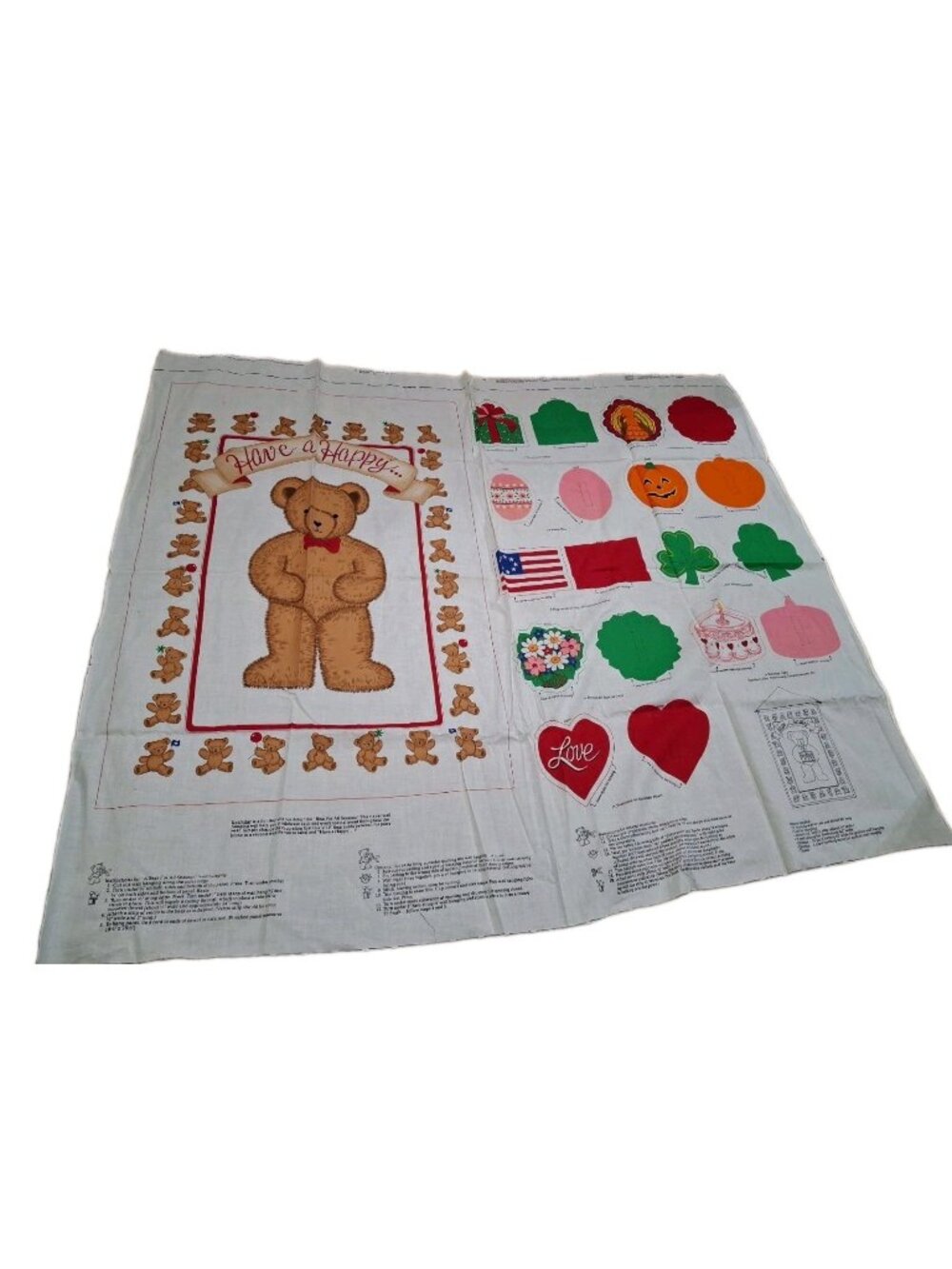 VTG Cranston Bear For All Seasons Cut/Sew Wall Hanging Halloween Christmas Easte